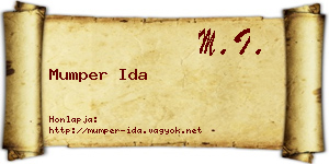 Mumper Ida névjegykártya
